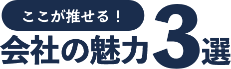 ここが推せる！会社の魅力3選